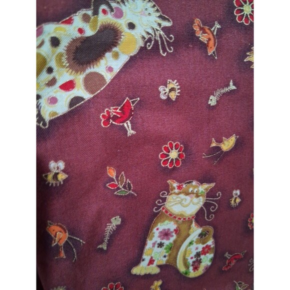 Vintage Makower UK Fabric " Fancy Cats" Extra Large Piece "92x"44 - Picture 3 of 4